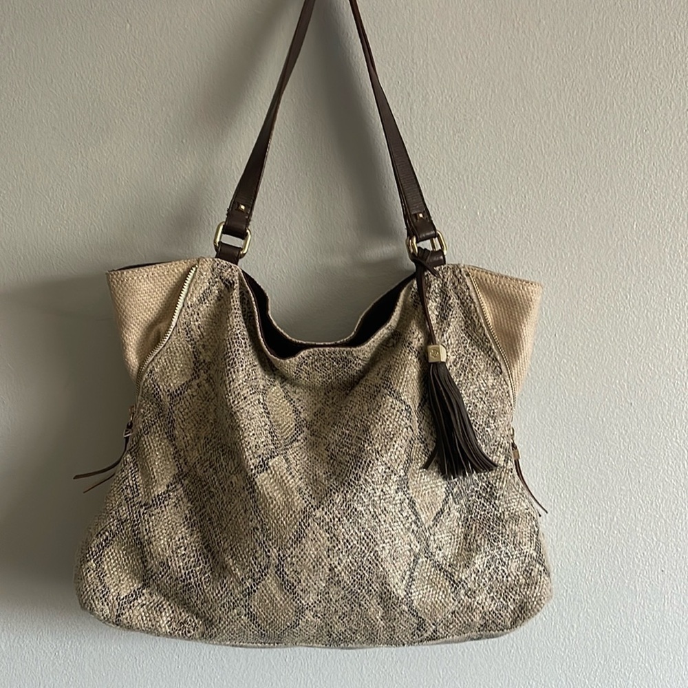 Stella and Dot Leather “Snakeskin”‎ Handbag
